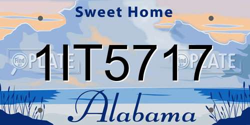 1IT5717 Alabama License Plate