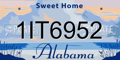 1IT6952 Alabama License Plate