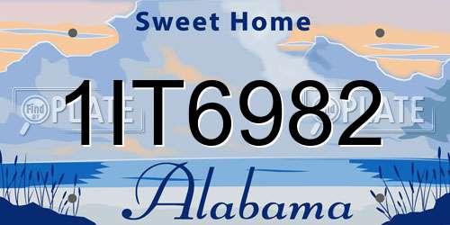 1IT6982 Alabama License Plate