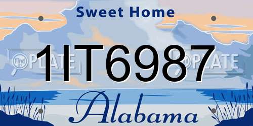 1IT6987 Alabama License Plate