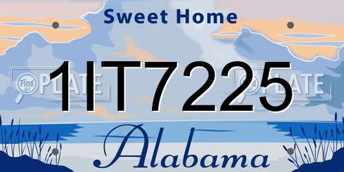 1IT7225 Alabama License Plate