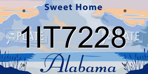 1IT7228 Alabama License Plate