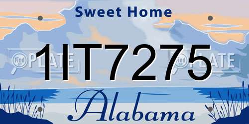 1IT7275 Alabama License Plate