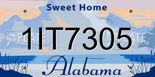 1IT7305 Alabama License Plate