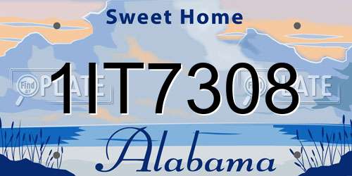 1IT7308 Alabama License Plate