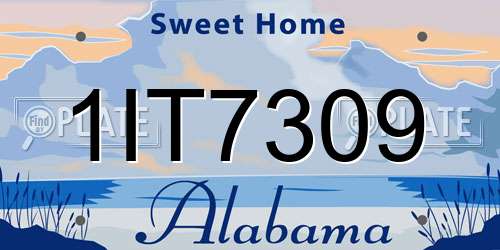 1IT7309 Alabama License Plate