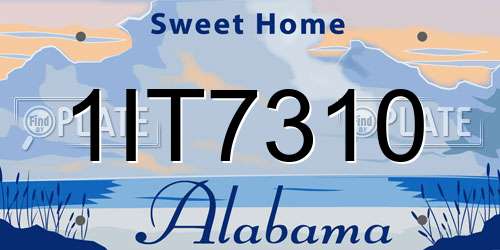 1IT7310 Alabama License Plate