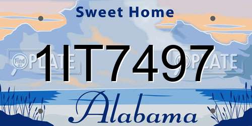 1IT7497 Alabama License Plate