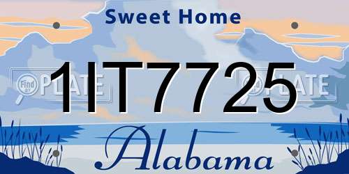 1IT7725 Alabama License Plate