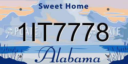 1IT7778 Alabama License Plate