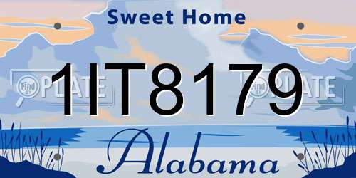 1IT8179 Alabama License Plate