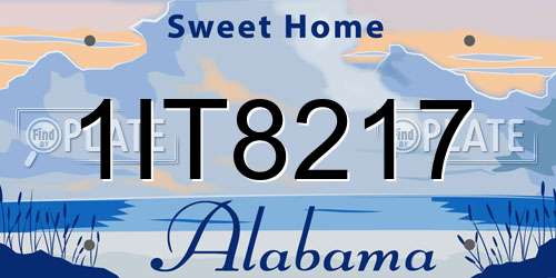 1IT8217 Alabama License Plate