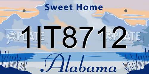 1IT8712 Alabama License Plate