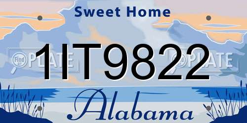 1IT9822 Alabama License Plate