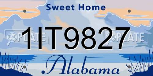 1IT9827 Alabama License Plate