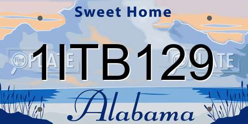 1ITB129 Alabama License Plate