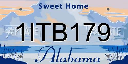 1ITB179 Alabama License Plate