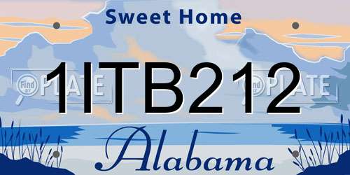 1ITB212 Alabama License Plate