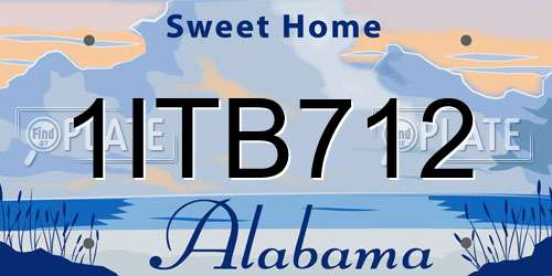 1ITB712 Alabama License Plate