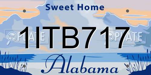 1ITB717 Alabama License Plate