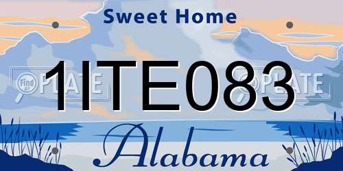 1ITE083 Alabama License Plate