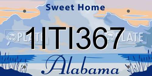 1ITI367 Alabama License Plate