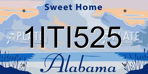 1ITI525 Alabama License Plate