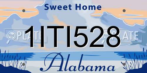 1ITI528 Alabama License Plate