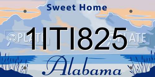 1ITI825 Alabama License Plate
