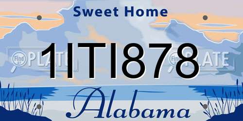 1ITI878 Alabama License Plate