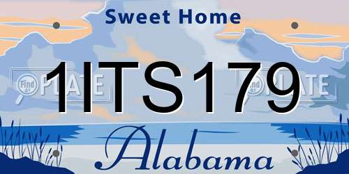1ITS179 Alabama License Plate
