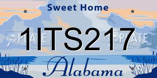 1ITS217 Alabama License Plate