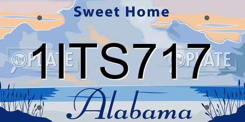 1ITS717 Alabama License Plate