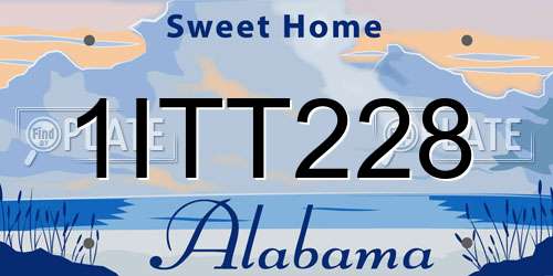 1ITT228 Alabama License Plate