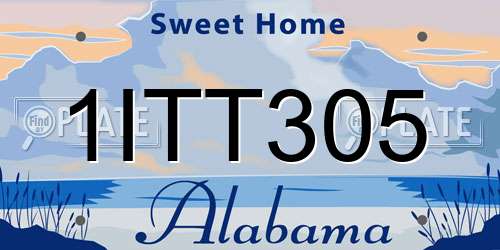 1ITT305 Alabama License Plate