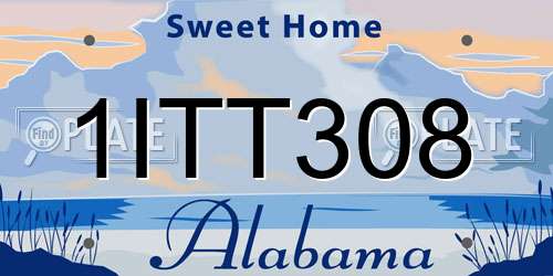 1ITT308 Alabama License Plate