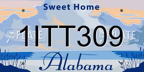 1ITT309 Alabama License Plate