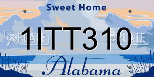 1ITT310 Alabama License Plate