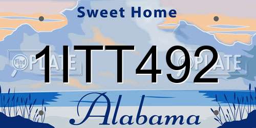 1ITT492 Alabama License Plate