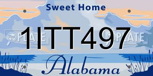 1ITT497 Alabama License Plate