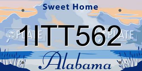 1ITT562 Alabama License Plate