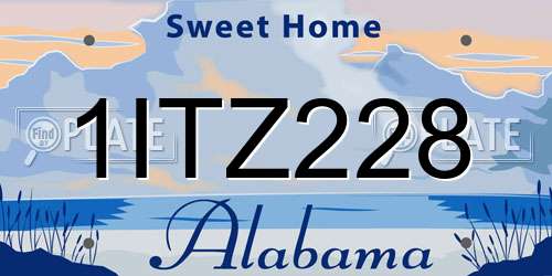 1ITZ228 Alabama License Plate