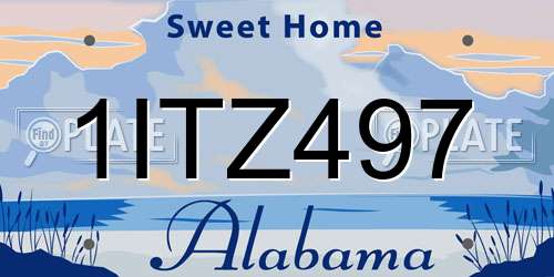 1ITZ497 Alabama License Plate