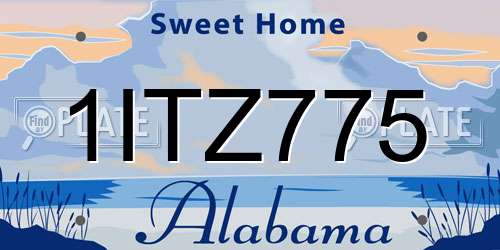1ITZ775 Alabama License Plate