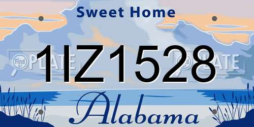 1IZ1528 Alabama License Plate