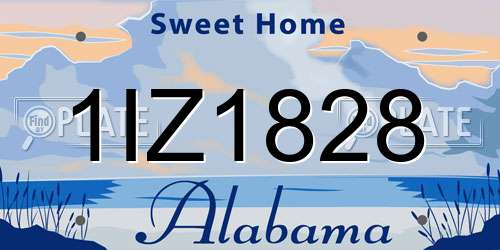 1IZ1828 Alabama License Plate