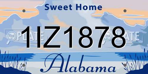1IZ1878 Alabama License Plate