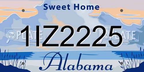 1IZ2225 Alabama License Plate