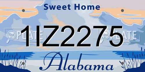 1IZ2275 Alabama License Plate
