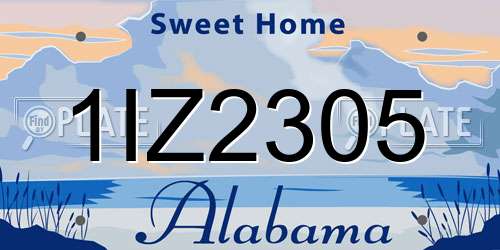 1IZ2305 Alabama License Plate